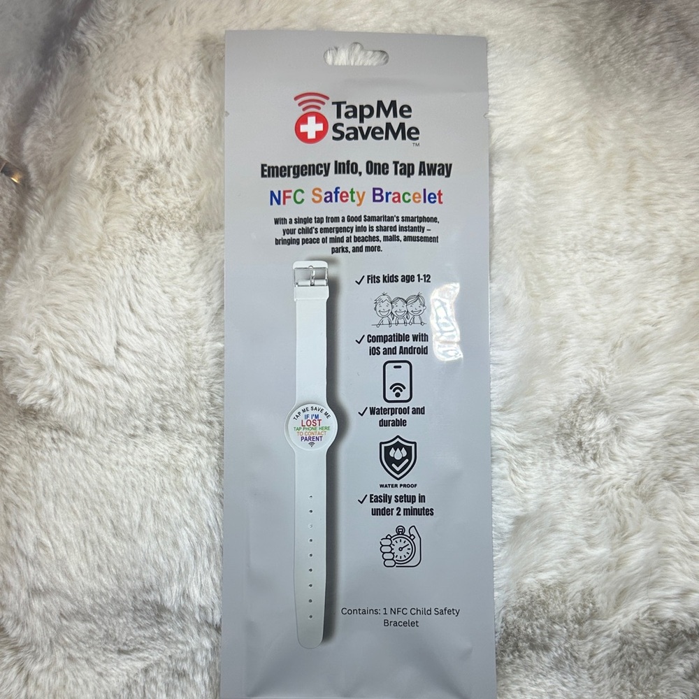 NFC Safety Bracelet - White